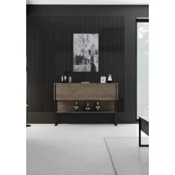 Lux avlastningsbord 120 x 30 cm - Valnöt/svart