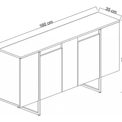 Lux skänk - Antracit/silver