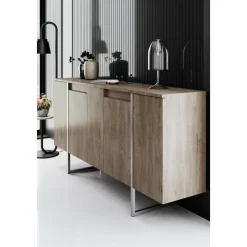 Lux skänk - Valnöt/silver