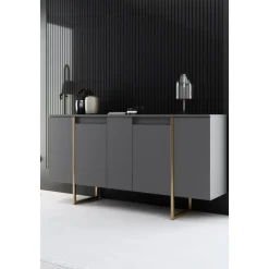 Lux skänk Antracit/guld