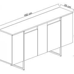 Lux skänk Antracit/svart