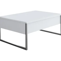 Lux soffbord 90 x 60 cm - Vit/silver