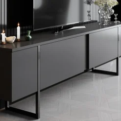 Lux TV-bänk - Antracit/svart