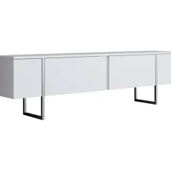 Lux TV-bänk - Vit/silver