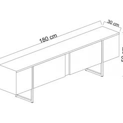Lux TV-bänk - Vit/silver