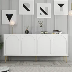 Lyon skänk - Vit/guld