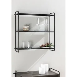 Lyon vägghylla 63 x 62 cm - Svart