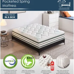 Madrass med inbyggd bäddmadrass - Pocketsystem 5-zons