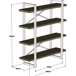 Makro bokhylla - Valnöt