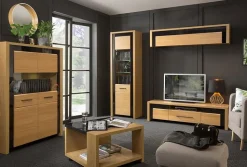 Manilla soffbord 70 x 70 cm - Ek/svart (Högglans)