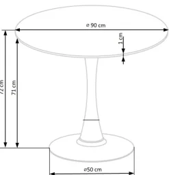 Marco matbord Ø90 cm - Vit marmor/svart