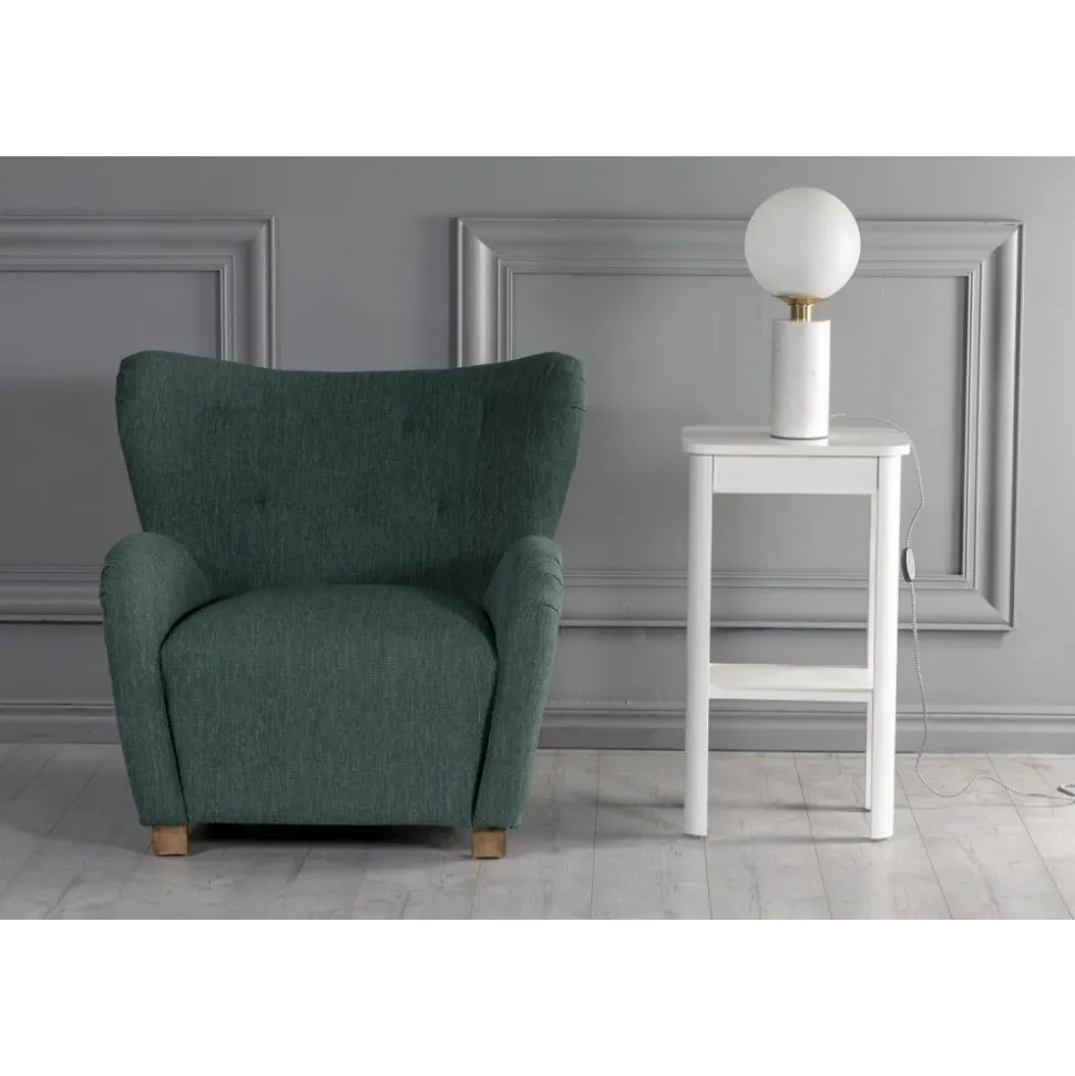 Marstrand sängbord med låda - Vit + Möbeltassar