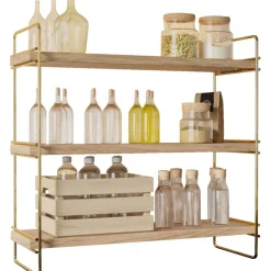 Masa vägghylla - Guld/brun