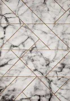 Maskinvävd matta - Craft Marble Guld