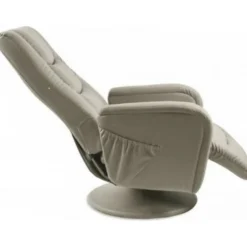 Massagefåtölj i beige PVC med fjärrkontroll