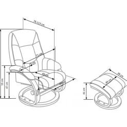 Massagefåtölj med fotpall i svart pu - Lanzer + Fläckborttagare för möbler