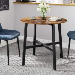 Matbord Ø80 cm - Brun/svart