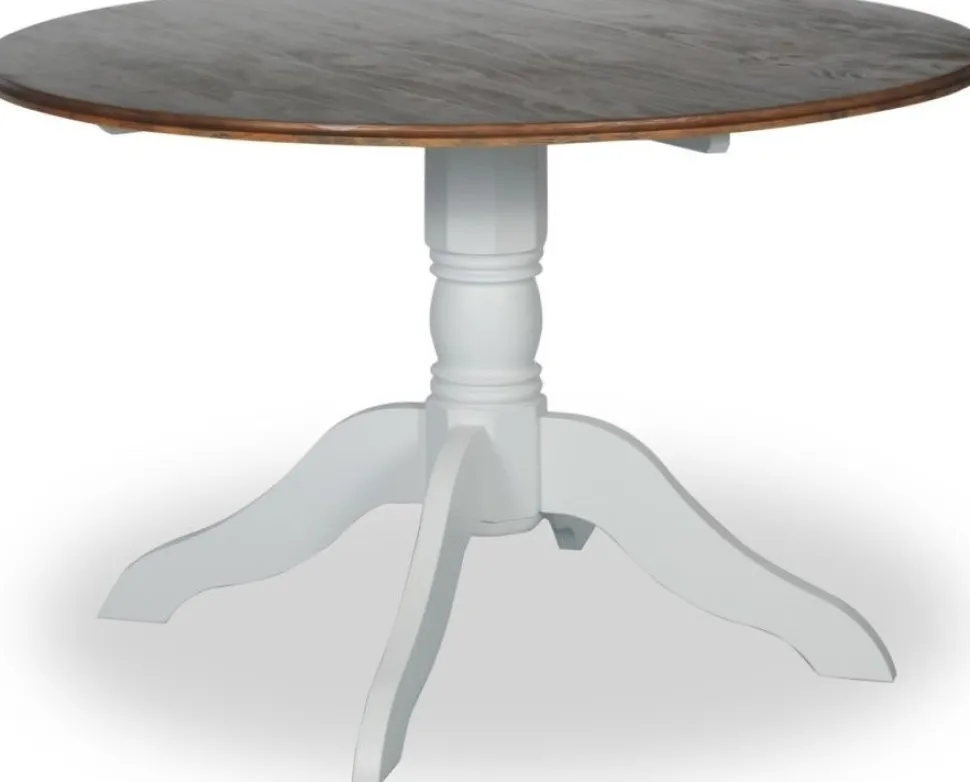 Matbord Ø120 cm - Vit/Brunbets - Victoria + Textilrengöring för möbler