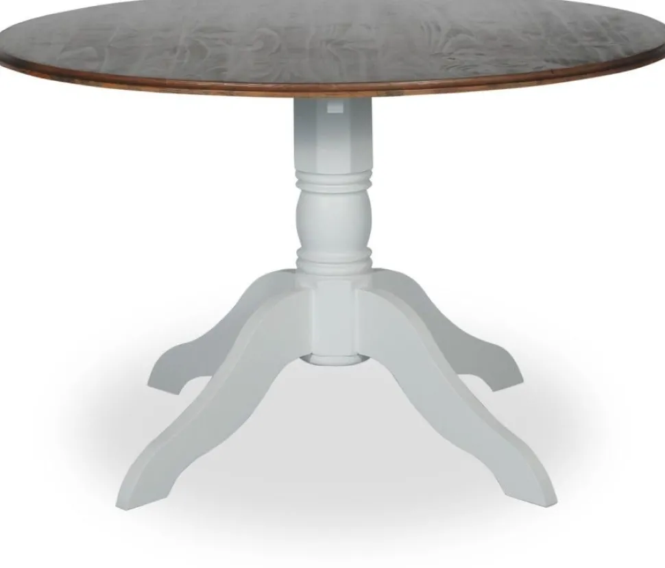 Matbord Ø120 cm - Vit/Brunbets - Victoria + Textilrengöring för möbler