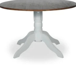 Matbord Ø120 cm - Vit/Brunbets - Victoria