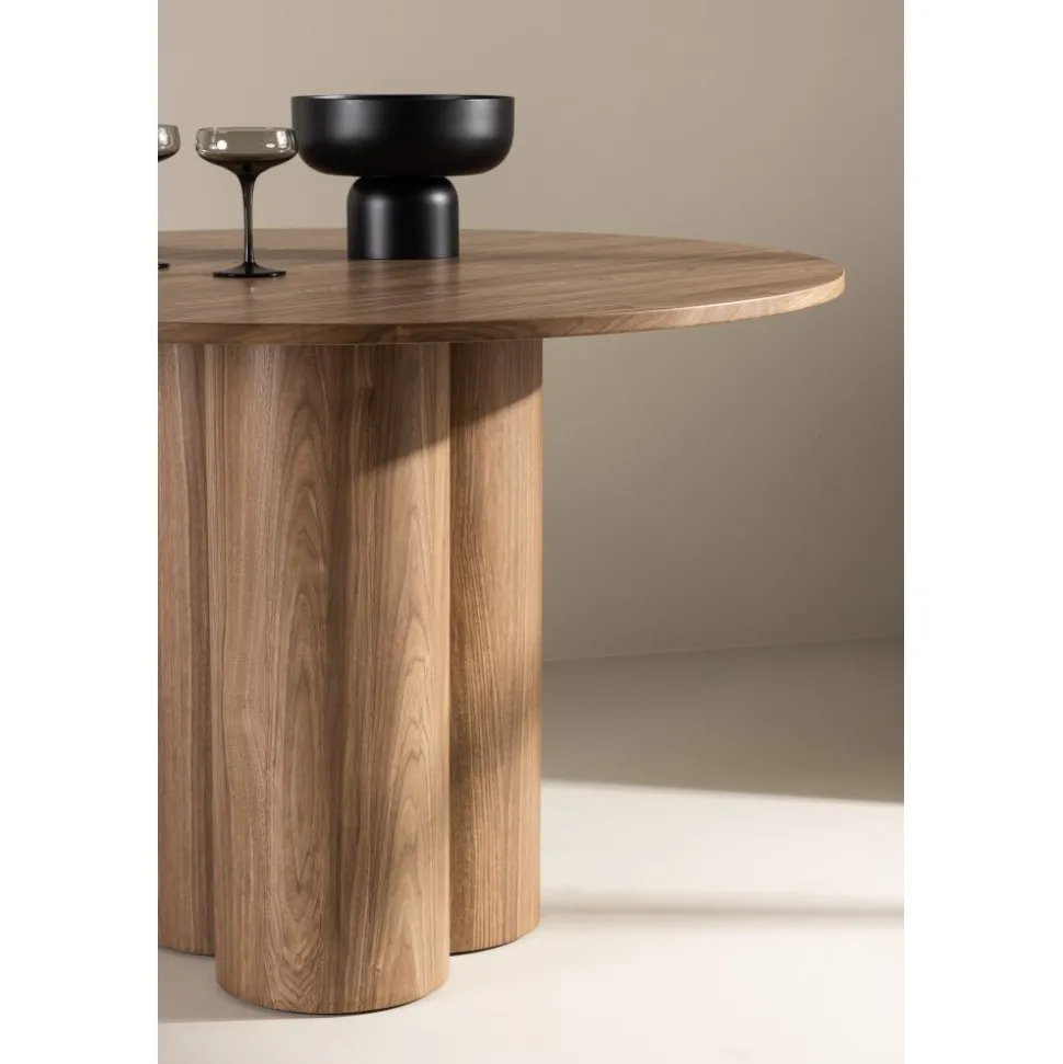 Matbord Ø110 cm brun - Olivia