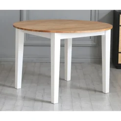 Matbord Ø110 cm ek vit + 4.00 x Stolsdyna