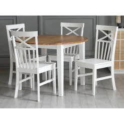 Matbord Ø110 cm ek vit + Möbeltassar