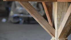 Matbord 140 cm återvunnen drivved + Möbeltassar