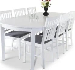 Matbord 160-200 cm vitt - Sandhamn + Textilrengöring för möbler