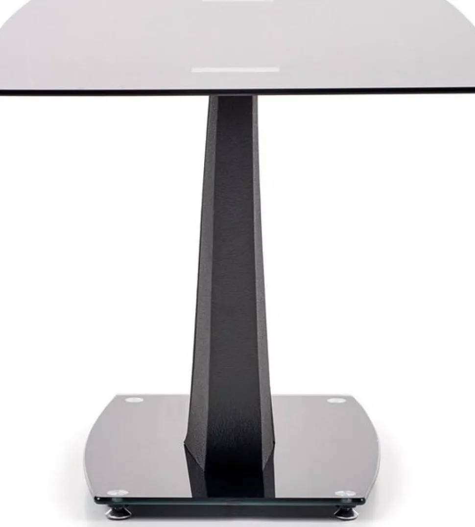 Matbord 140 x 80 cm svart glas + Fläckborttagare för möbler