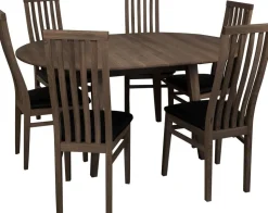 Matbord förlängningsbart 110-160x110 cm brunoljad ek + Möbeltassar