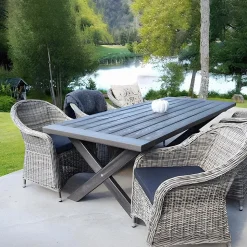 Matbord grå 220 x100 cm - Oxford