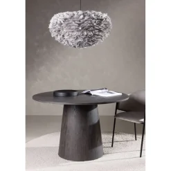 Matbord Lanzo Ø120 cm - Bord i mocca + Möbeltassar