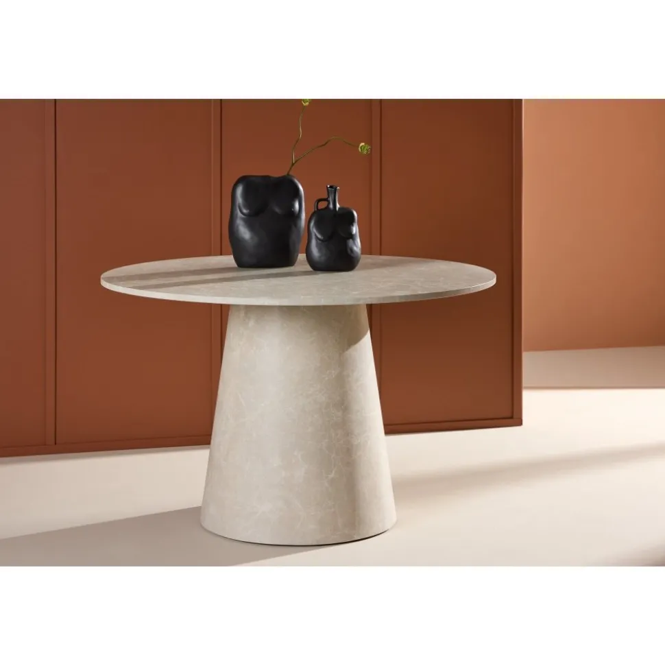 Matbord Lanzo Ø120 cm marmor beige