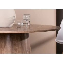 Matbord Lanzo - Natur Ø120 cm + Textilrengöring för möbler