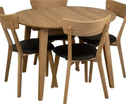 Matbord Oljad ek Ø110-160 cm - Genova + Textilrengöring för möbler