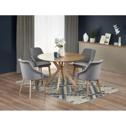 Matbord runt 120 cm ekfanèr + Möbeltassar