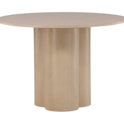 Matbord runt 110 cm Whitewash - Olivia