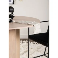 Matbord runt 110 cm Whitewash - Olivia