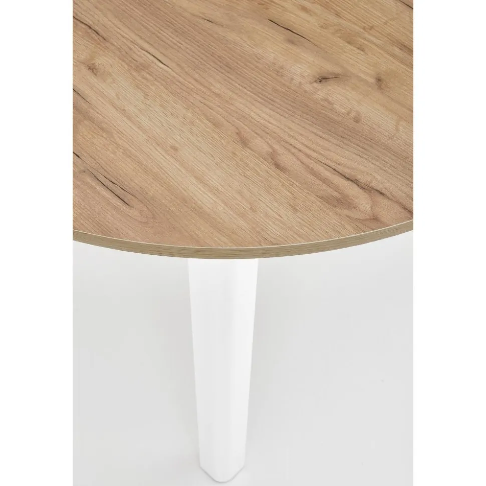 Matbord runt förlängningsbart ek/vit 102-142 cm - Berivan