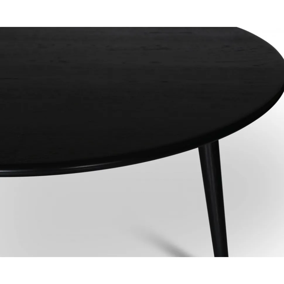 Matbord runt svartbetsad ek Ø130 cm - Omni + Möbeltassar