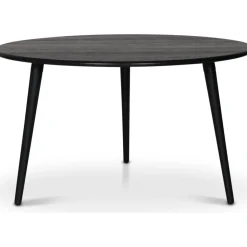 Matbord runt svartbetsad ek Ø130 cm - Omni + Textilrengöring för möbler