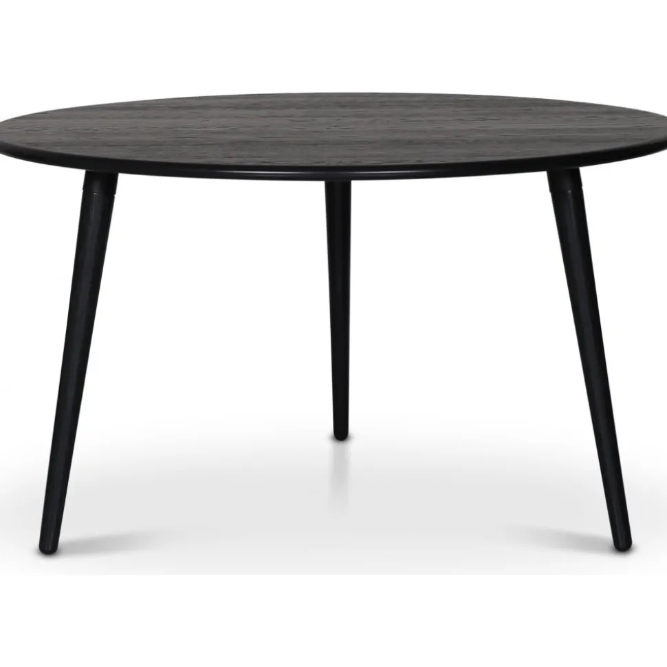 Matbord runt svartbetsad ek Ø130 cm - Omni + Textilrengöring för möbler