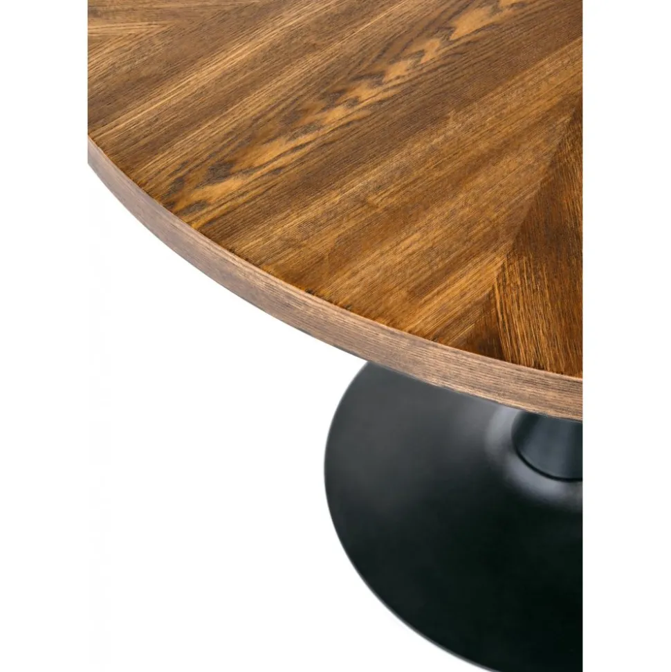 Matbord runt valnöt - svart 100 cm - Towson
