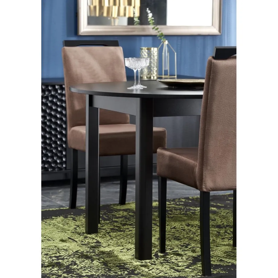 Matbord svart förlängningsbart 102-142 cm