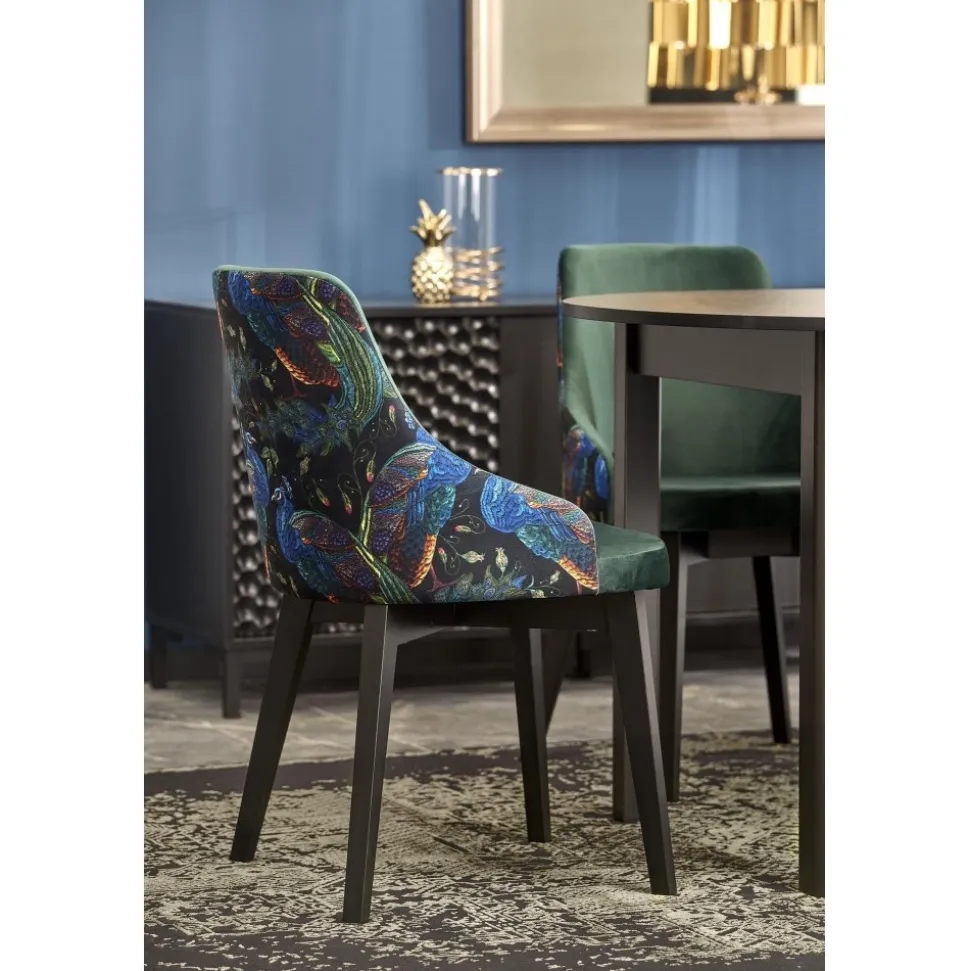 Matbord svart förlängningsbart 102-142 cm