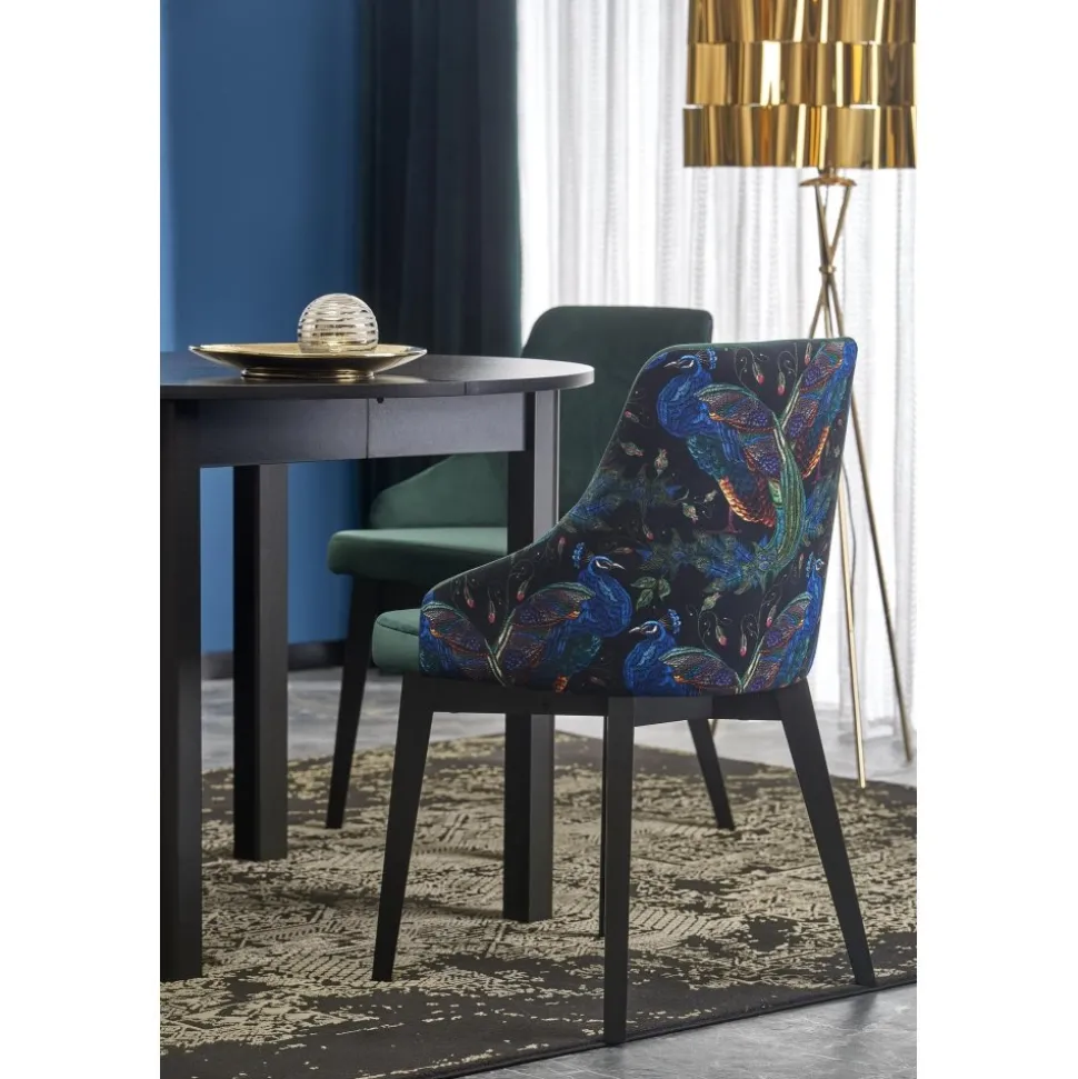 Matbord svart förlängningsbart 102-142 cm