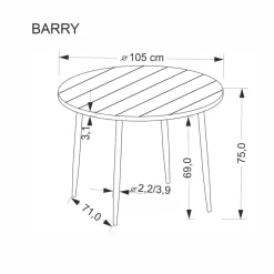 Matbord valnöt Ø105 cm