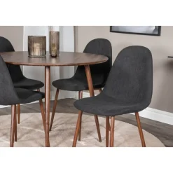 Matbord valnöt Ø100 cm - Plaza + Fläckborttagare för möbler