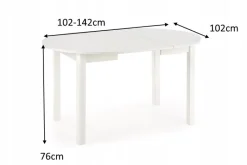 Matbord vitt förlängningsbart 102-142 cm